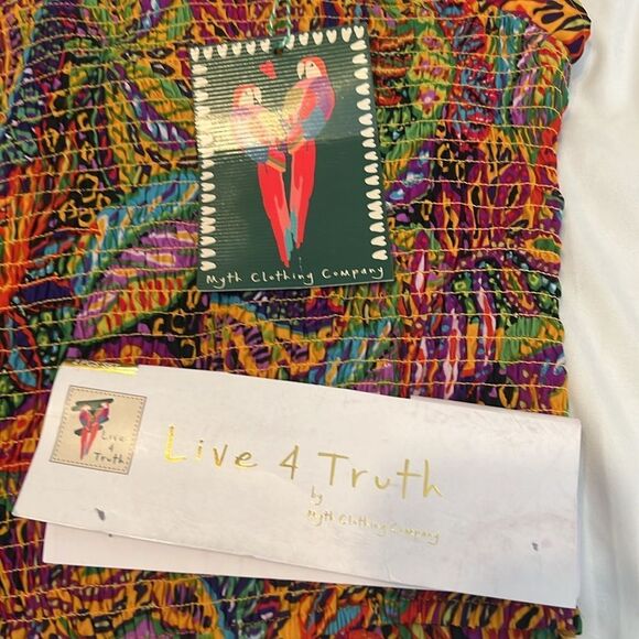 NWT Live 4 truth szS Colorful Leaf Print Two-Piece shorts with tube top set - Picture 3 of 17